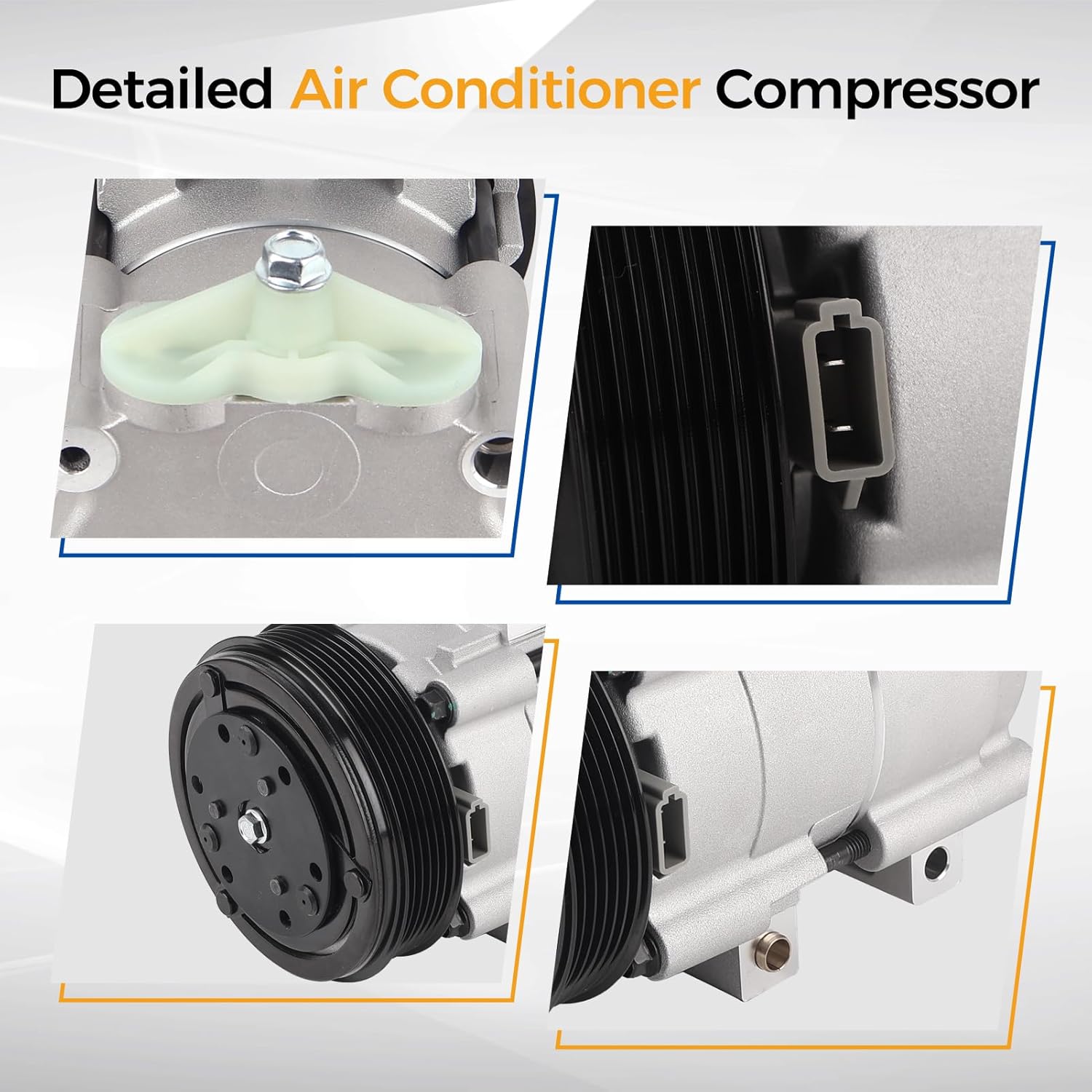 PAROD CO101510C AC Compressor Air Conditioner Fit for 1997-2006 Ford F-150, 2004-2004 Ford F-150 Heritage 4.2L V6 Replace# 58151, 4L3Z19703AA