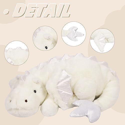 Miniatura 82 de ARELUX Peluche grande de dragón de 36 pulgadas, suave peluche de pterosaurio verde, almohada gigante de dinosaurio mullido con alas para amigos