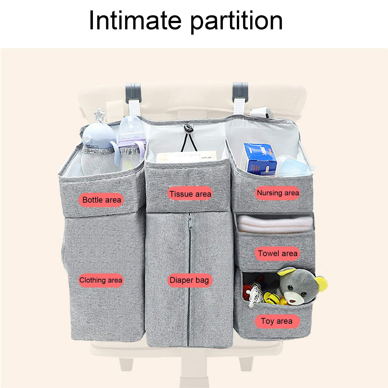 Windel Lagerung Für Kinderzimmer Babybett Lagerung Windeln Hängenden Korb Wickeltisch-Organizer Für Windeln Und Wickelzubehör Baby-Windel-Organizer
