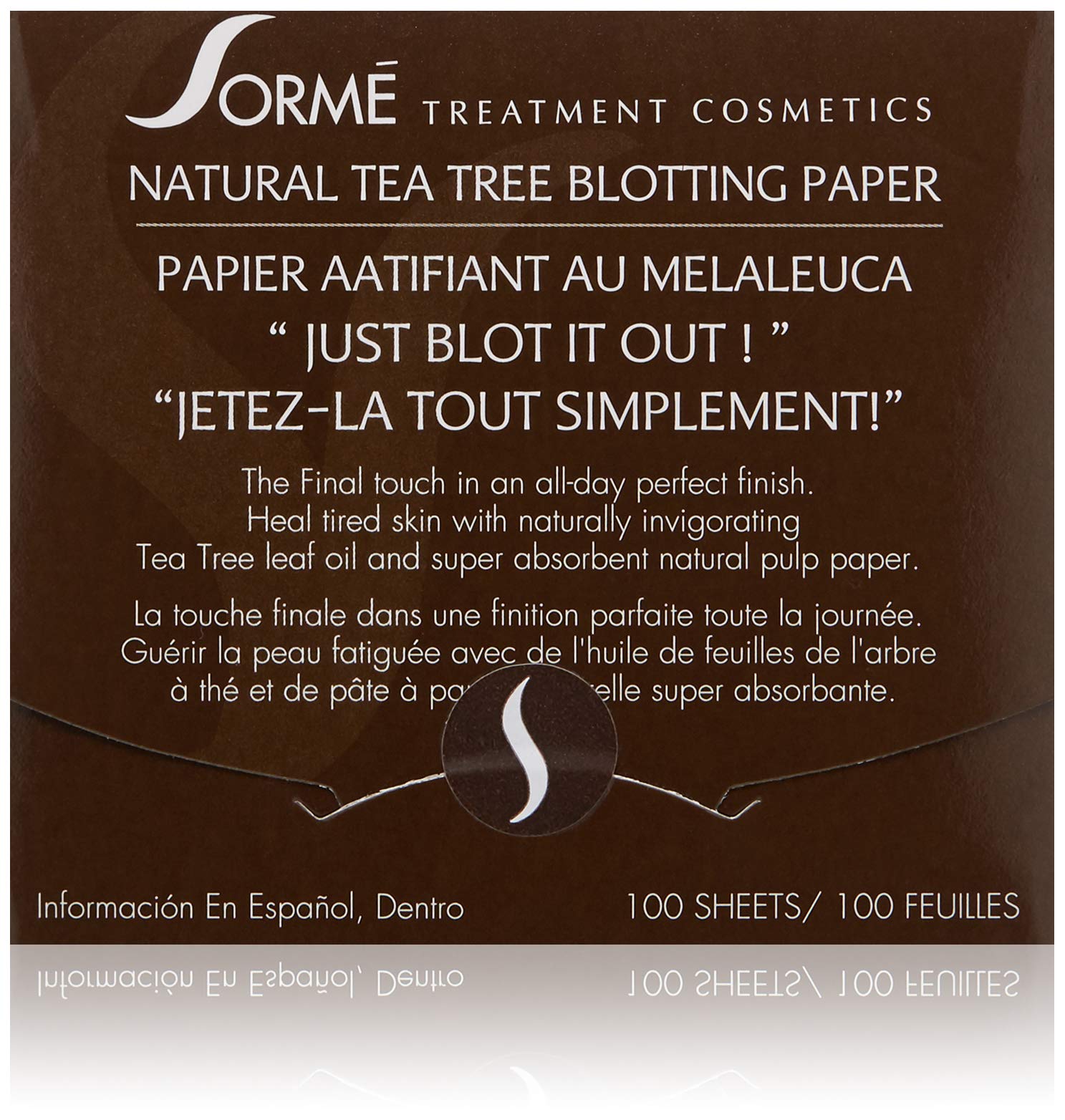 Sorme' Treatment Cosmetics Blotting Paper, Tea Tea, 0.5 oz.