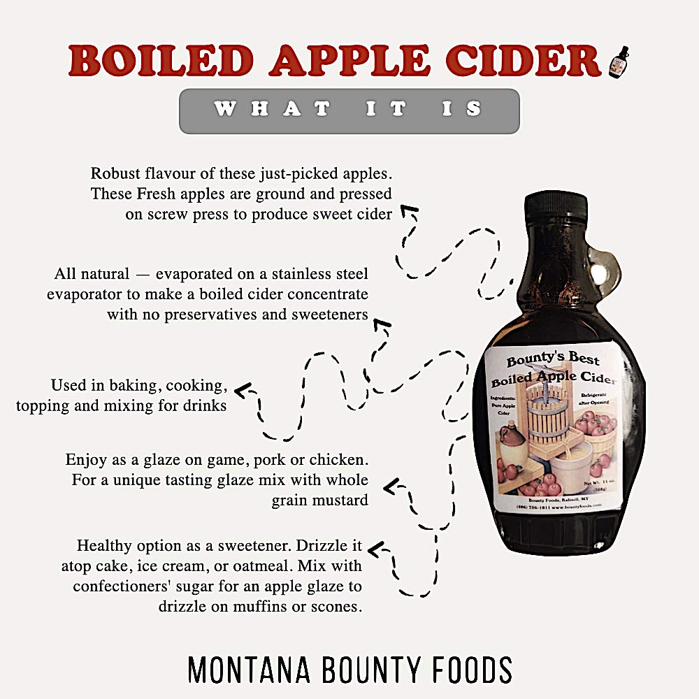 Bounty Foods Boiled Apple Cider Syrup 2/11 oz – Washington State Apples – Colonial-Style Apple Molasses for Baking, Glazes, and Fall Recipes – Small Batch, No Additives (2 pack of 11 oz)