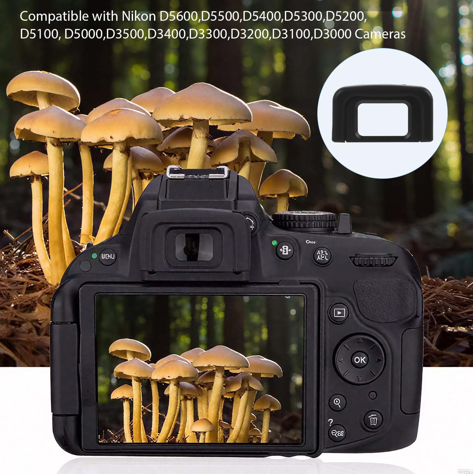 Oeilleton de Remplacement pour D5600, D5500, D5400, D5300, D5200, D5100, D5000, D3500, D3400, D3300, D3200, D3100, D3000 – Comprend 2 pièces, Remplacement DK-25