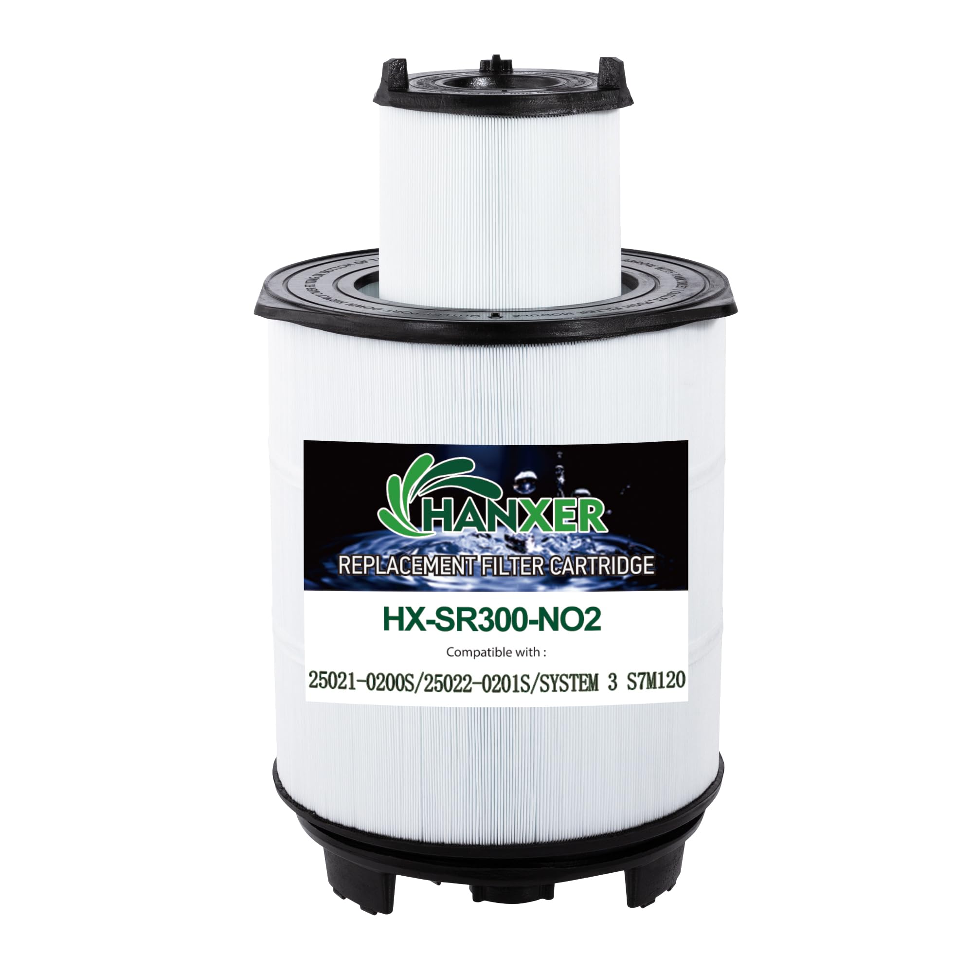 HANXER S7M120 Inner and Outer Set Pool Filters Replace for Sta-Rite System 3, 25021-0200S, 25022-0201S, SR300 Pool Filter Cartridge, 300 Sq.Ft. Filtration Area