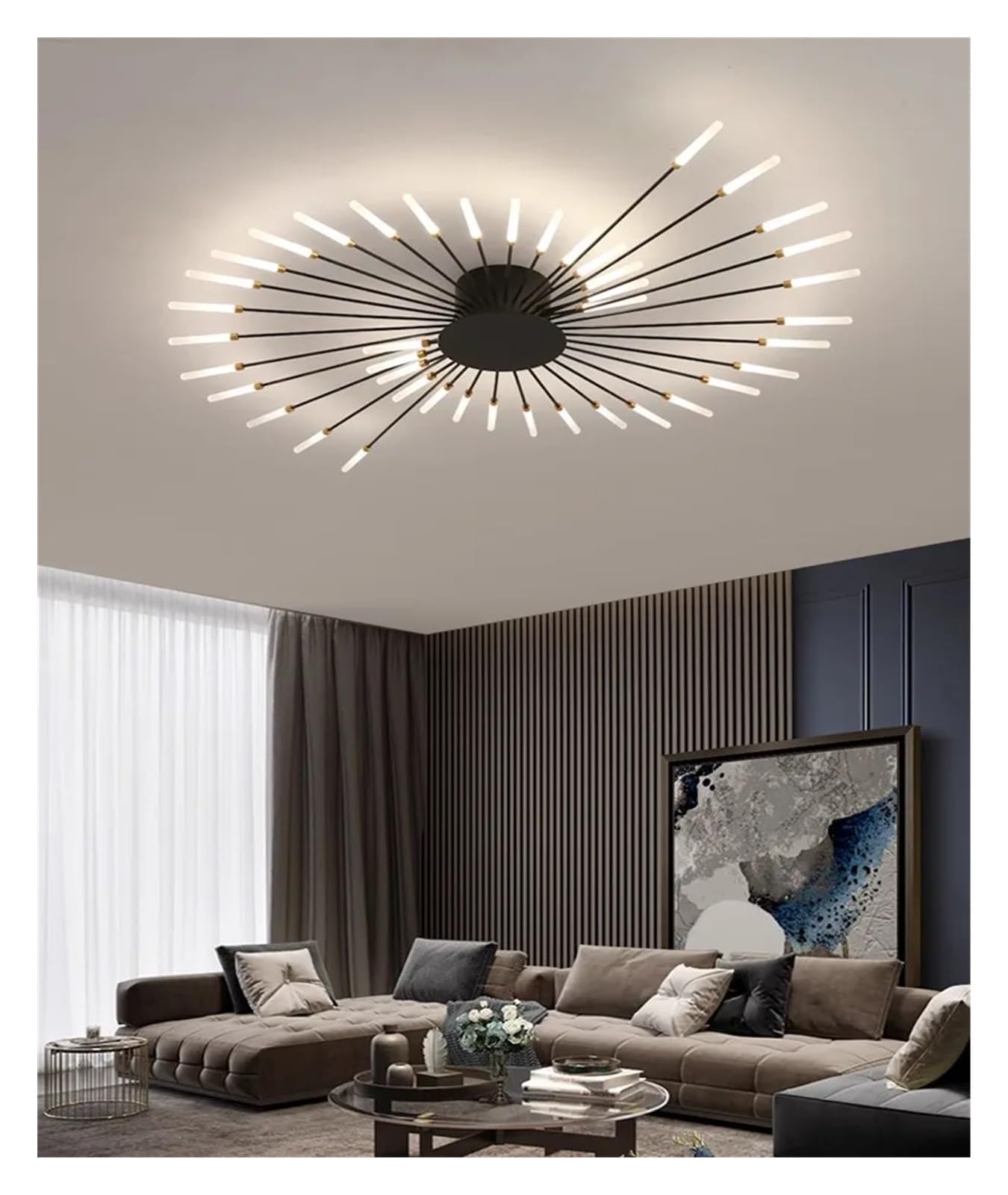 Plafonnier rotatif nordique LED luminaire minimaliste noir salon et hall