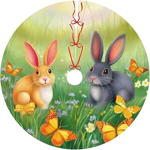 Xigua Easter Eggs Tree Skirt – 48 Inch Christmas Tree Mat, Festival Party Decor For Indoor Holiday Decoration