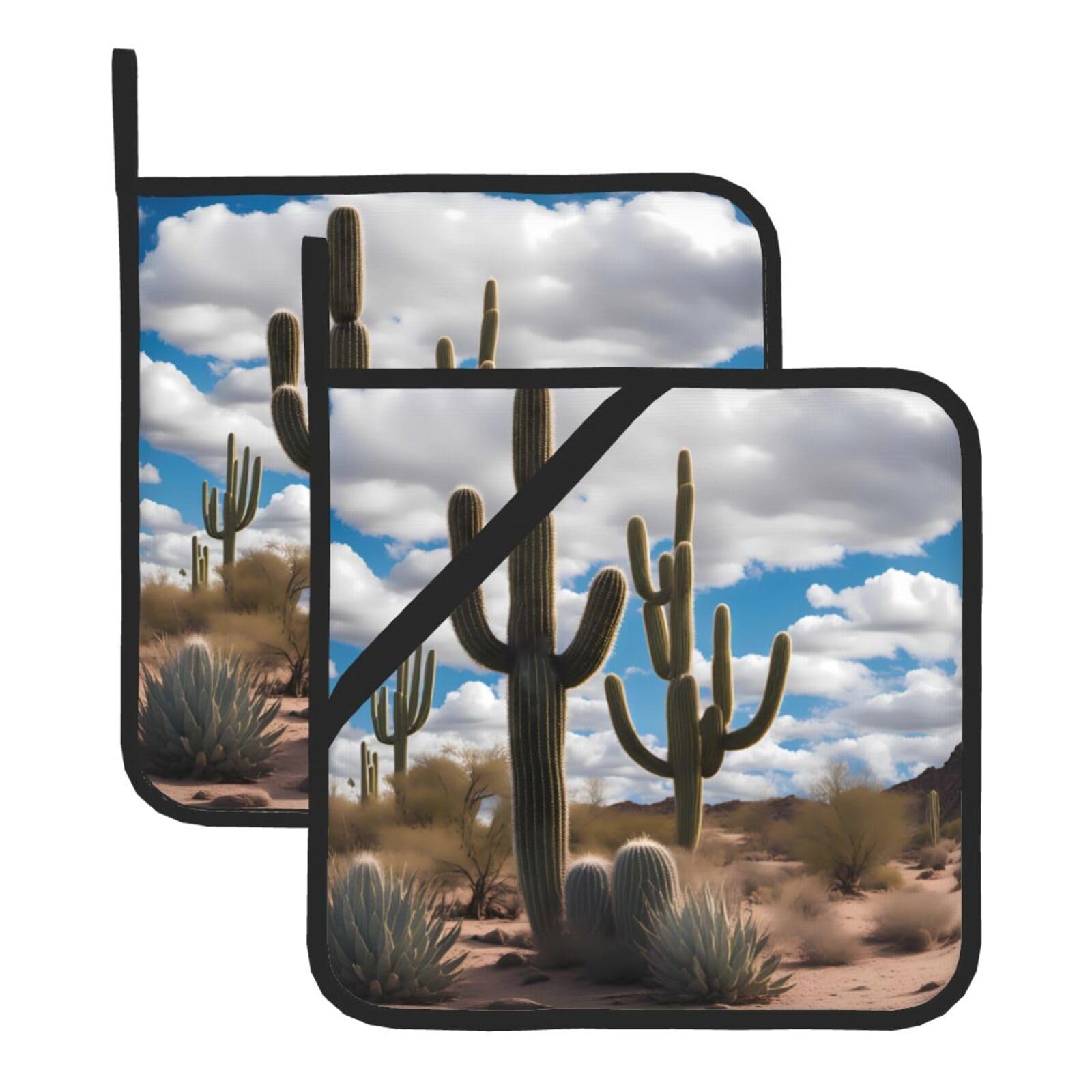 lots of cactus Square Heat Resistant Trivet Set Thick and Durable for Baking Barbecue Cookware Oven