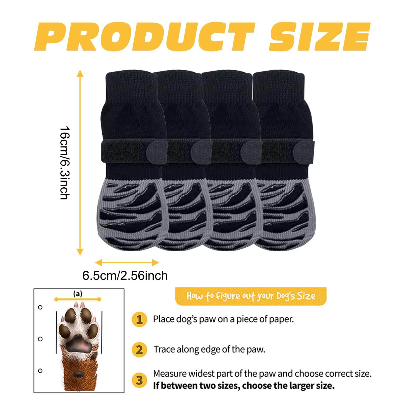 BSITSSS 2 works Anti Slip Dog Socks, Dog Shoes with Grips Strong Traction, Dog Boots for Injured Paws Dog Paw Protectors - Image 2
