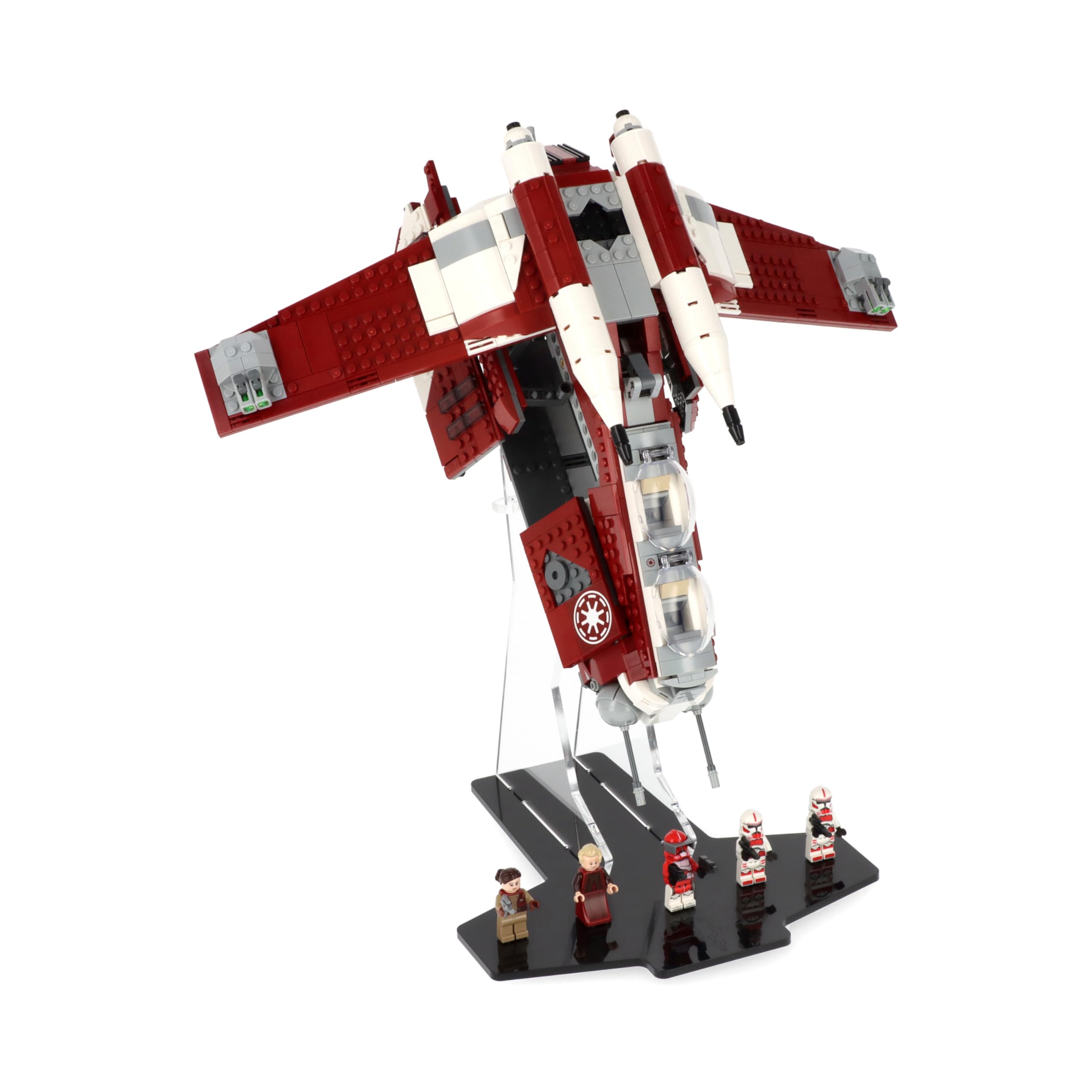 Plexico Black Display Stand Compatible With Lego 75354 Coruscant Guard Gunship