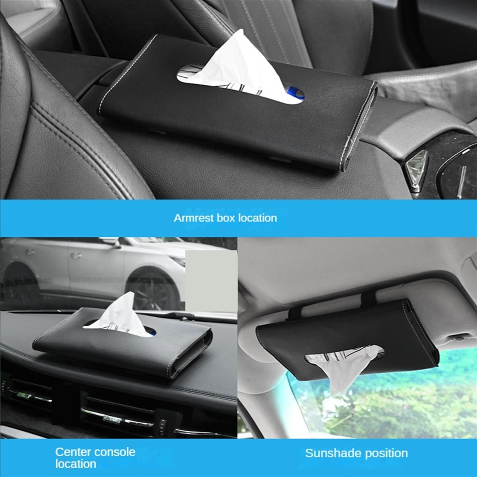 Porta fazzoletti Decorazione di stoccaggio del supporto della scatola del tessuto del tovagliolo della scatola del tessuto 1pc for gli accessori dell'ufficio domestico dell'automobile Porta salviette(
