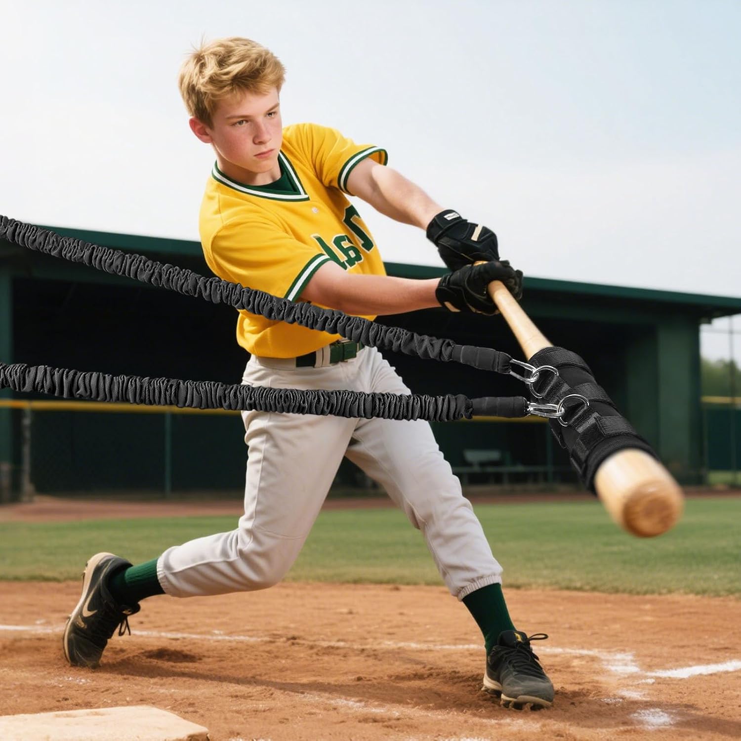 TOBWOLF Baseball Swing Trainer, Bat Weight Sleeve & Resistance Bands