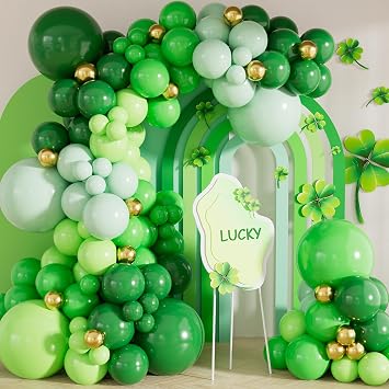 Green Balloon Arch Garland Kit,131PCS Graduation Balloon Arch Kit, Shades of Green and Gold Balloons in Different Sizes for Graduation Party 2026, Jungle Safari Birthday, Baby Shower Decor