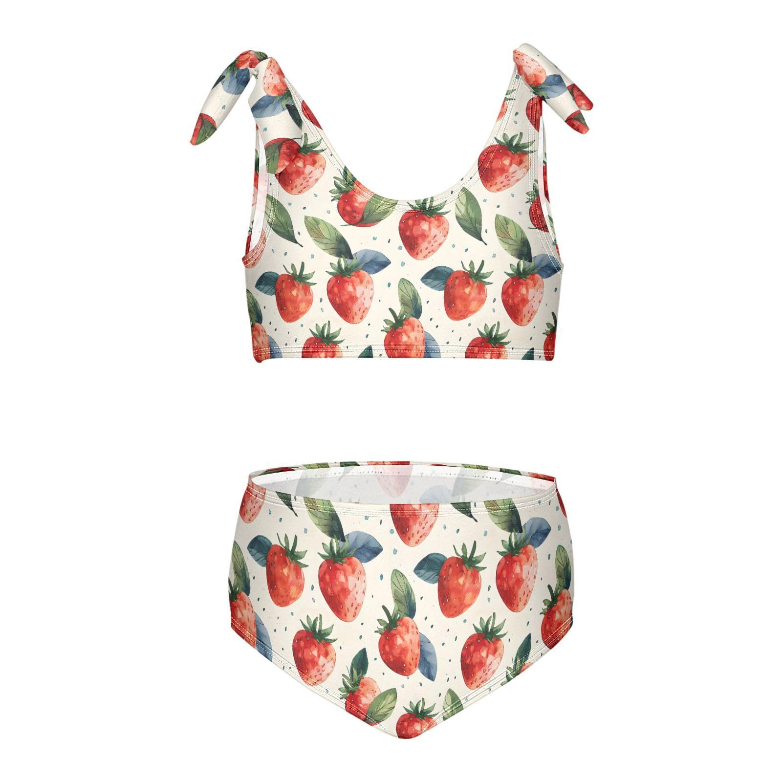 Strawberry Girls Tankini Swim Set, Two Piece Swimsuits Summer Bikini Swimwear Set for Girls, 4T