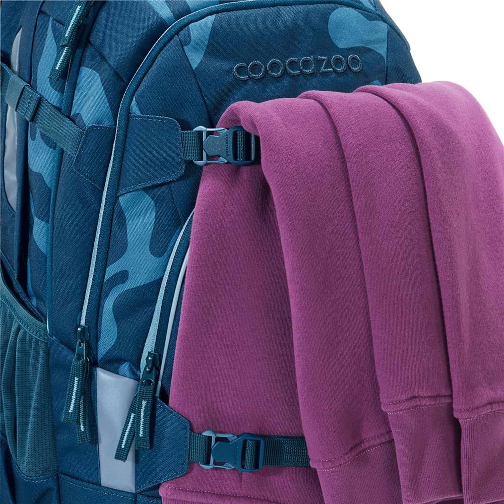 coocazoo MATE Schulranzen-Set 3tlg für Mädchen und Jungen ab der 4. Klasse mit Rucksack. Schlamperetui und Sportbeutel (Breaking Waves)