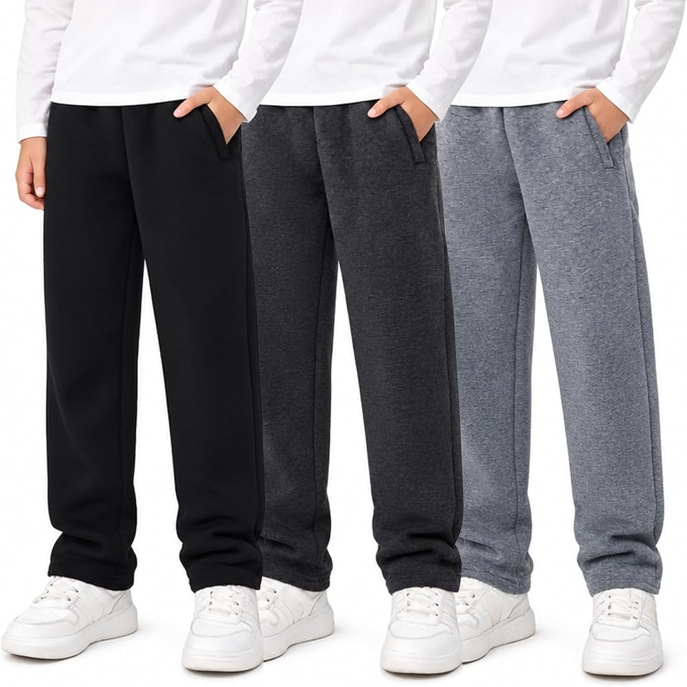 Boys Sweatpants Fleece Lined Pants Athletic Joggers with 3 Pockets — 사진 1
