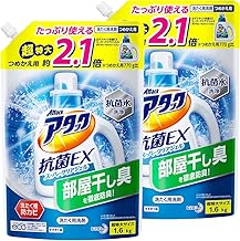 Attack Antibacterial EX Super Clear Gel Laundry Detergent, Liquid Refill, 3.5 lbs (1.6 kg) x 2 Packs