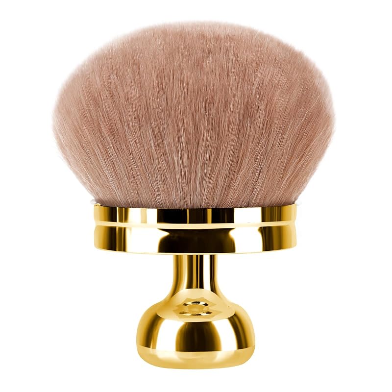 Pincel extragrande para maquiagem corporal TOSOUATOP com cabeça redonda de 8,38 cm, Gold-Brown