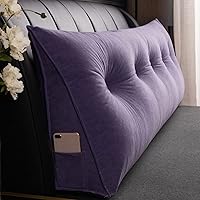 Vista 10 de Almohada triangular para cabecero, cojín triangular de color sólido, almohada de descanso en cama, almohada extraíble con soporte de cuña grande Rosa