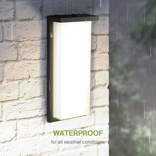 Miniatura 6 de ASD Luz LED de pared para exteriores, de 14 pulgadas, aplique de puerta delantera del atardecer al amanecer, 3CCT, fotocélula, impermeable, con