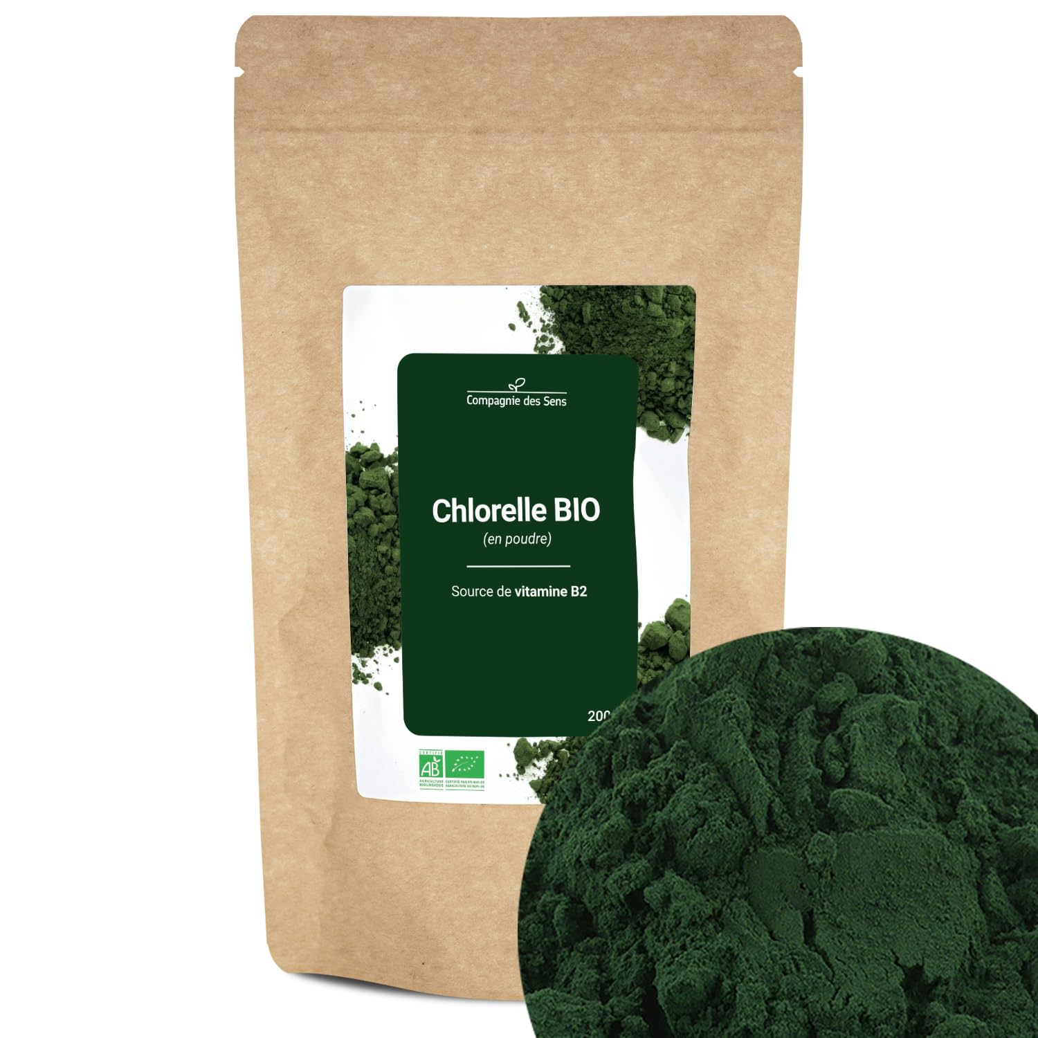 Chlorelle BIO (poudre) - La Compagnie des Sens - 200g - Riche en Vitamine B2