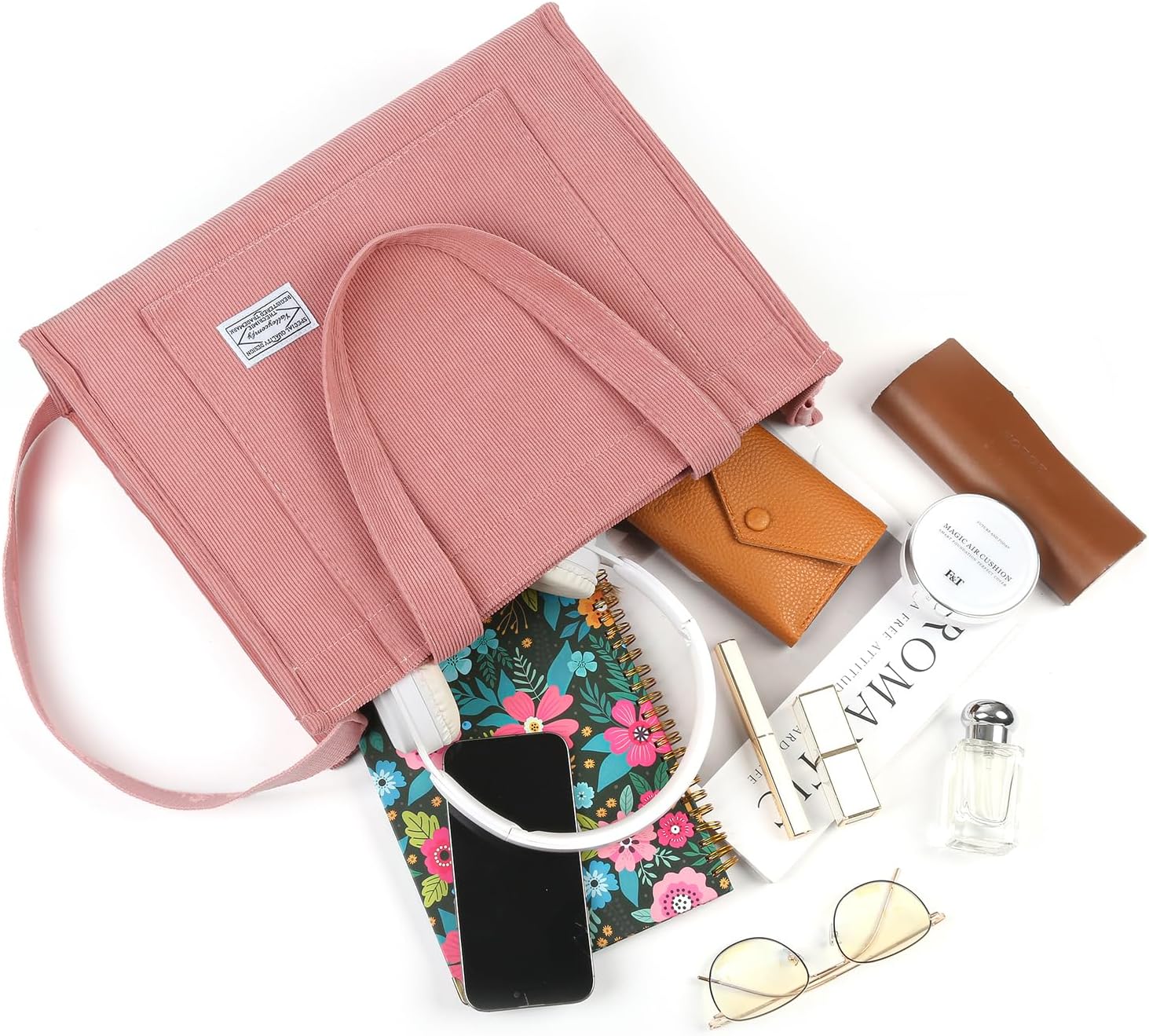 Valleycomfy Corduroy Tote Bag for Women Travel Crossbody Bag Purse Women Shoulder Bags Work Handbags Everyday Hobo Bag - Image 6