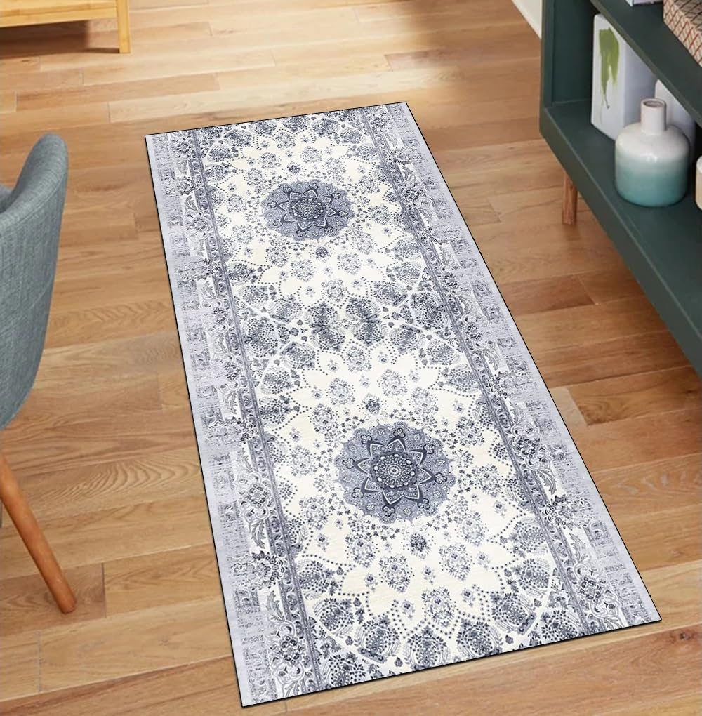 Alfombra gris para pasillo lavable y de poliéster para mantener tu hogar siempre limpio