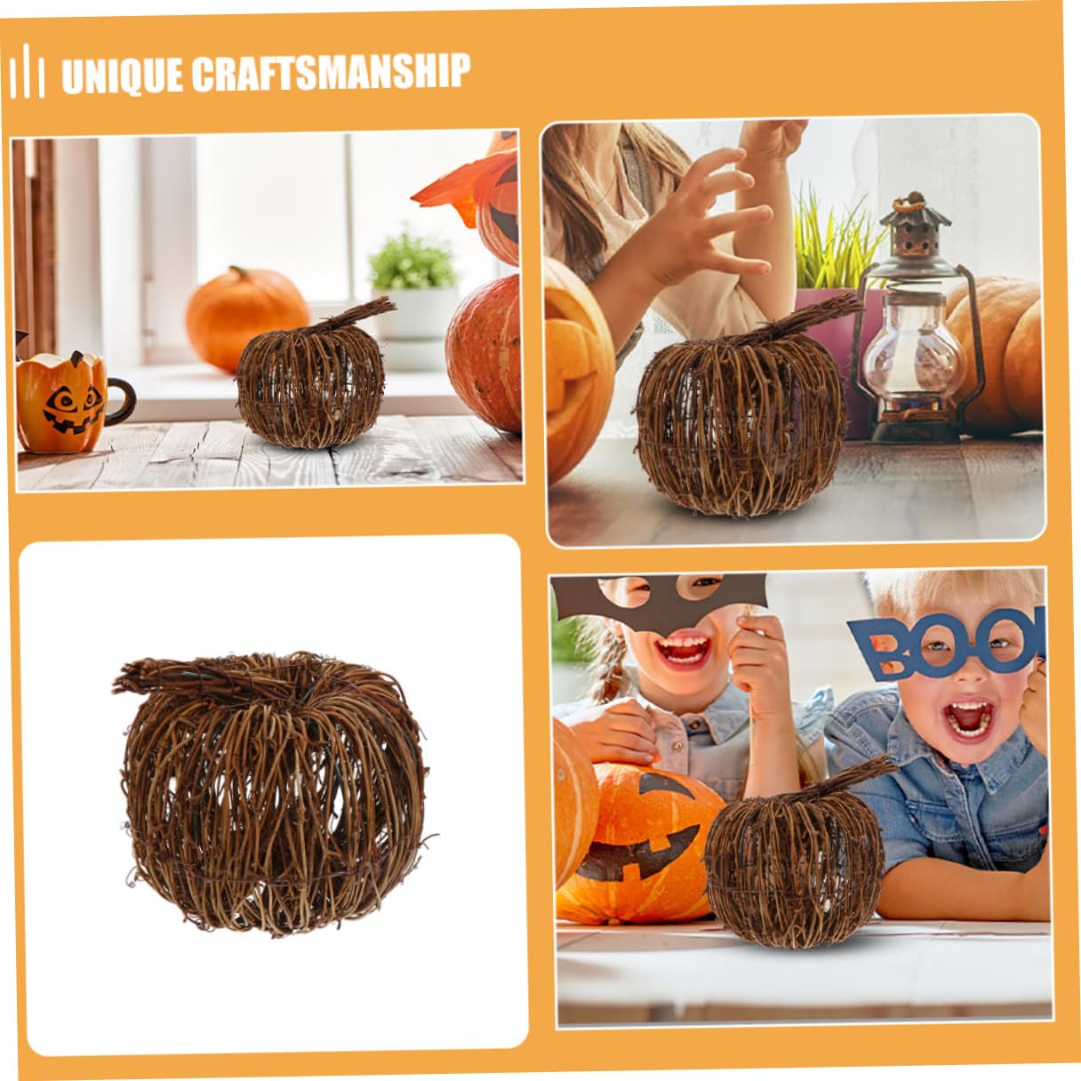 2stücke Rattandekor Herbstkürbis Geflochten Aus Rattan Kleine Dekorative Kürbisse Für Tischdekoration Festlicher Schmuck Für Halloween Und Erntedankfeiern