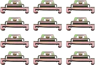 JCBIZ 12pcs Iron Galvanized DIN Rail Mount Terminal Blocks End Stopper Screw Type Clamp for 35mm Width Rail, Color Zinc