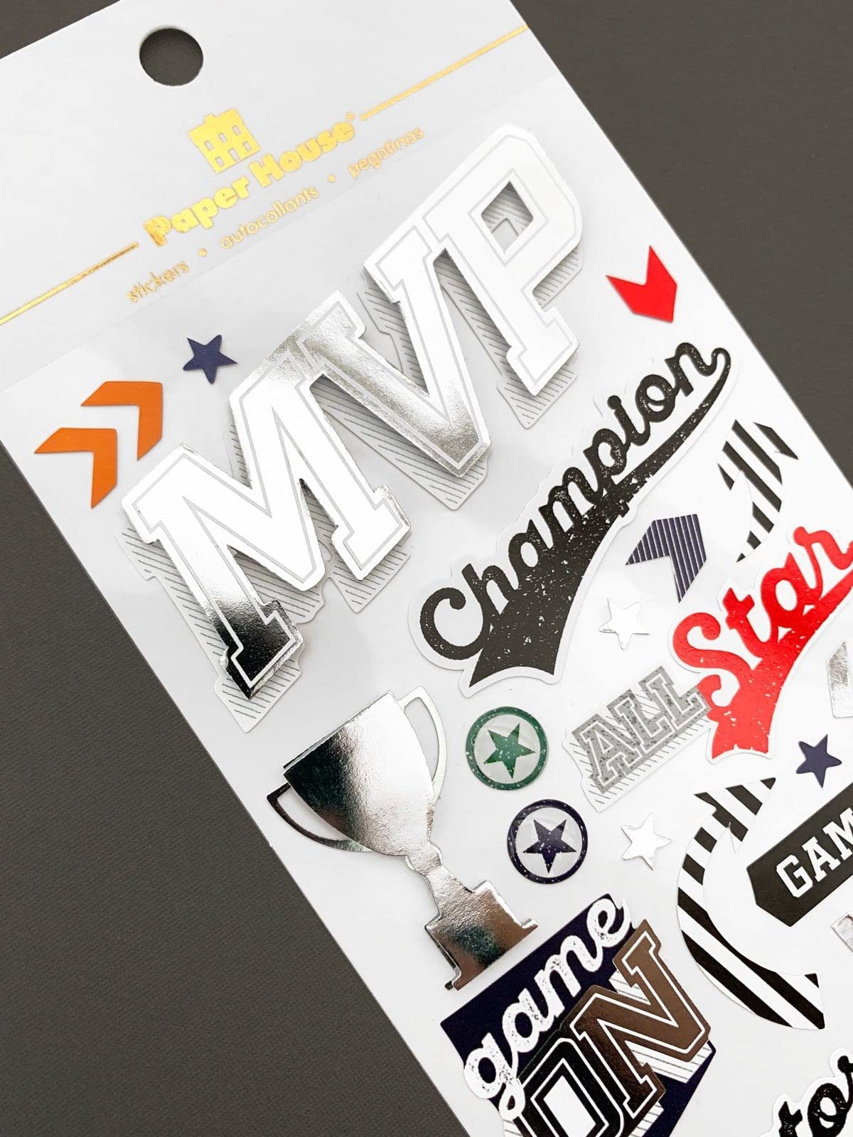 Paper House Productions STDM-3025E MVP Sports 3D-Scrapbook-Aufkleber, multi