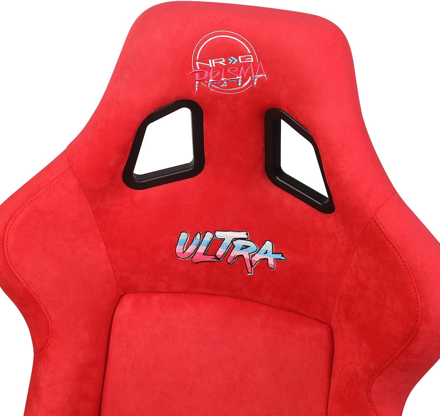 NRG Innovations NRG-FRP-302RD-ULTRA Prisma Fixed Back Bucket Racing Seat W/Bottom Mount, Washed Up Light Red Seat/Gold Sparkle Back