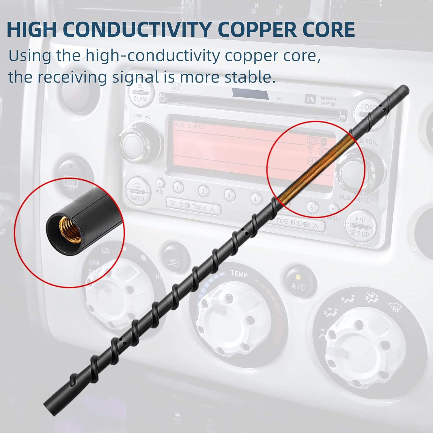 VOFONO 13 Inch Antenna Fits F150 2009-2026, 2017-2026 F-250 F-350, Ford Truck Accessories, Car Radio Antenna