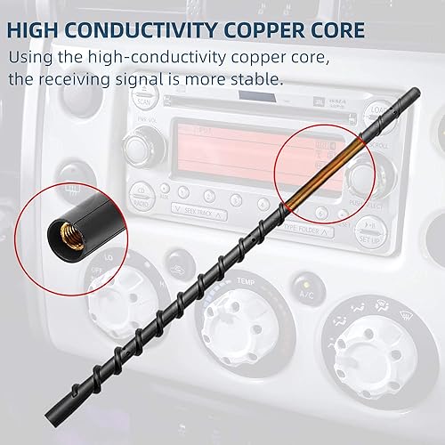 Miniatura 4 de VOFONO Antena de 13 pulgadas para Ford F150 2009-2022, accesorios de antena de camión Ford, antena de radio de coche Ford F150 para FM AM, antena de