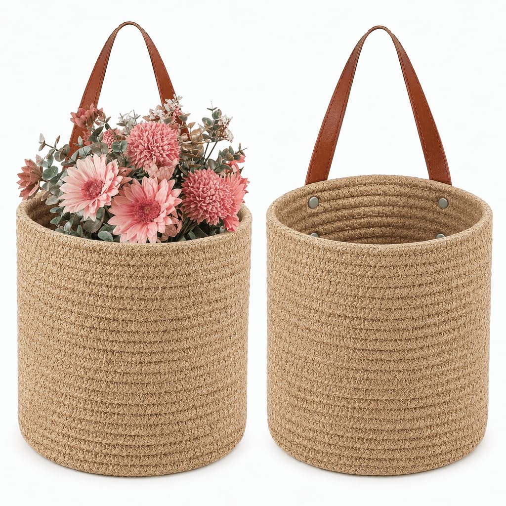YOUEON Jute Hanging Basket Set