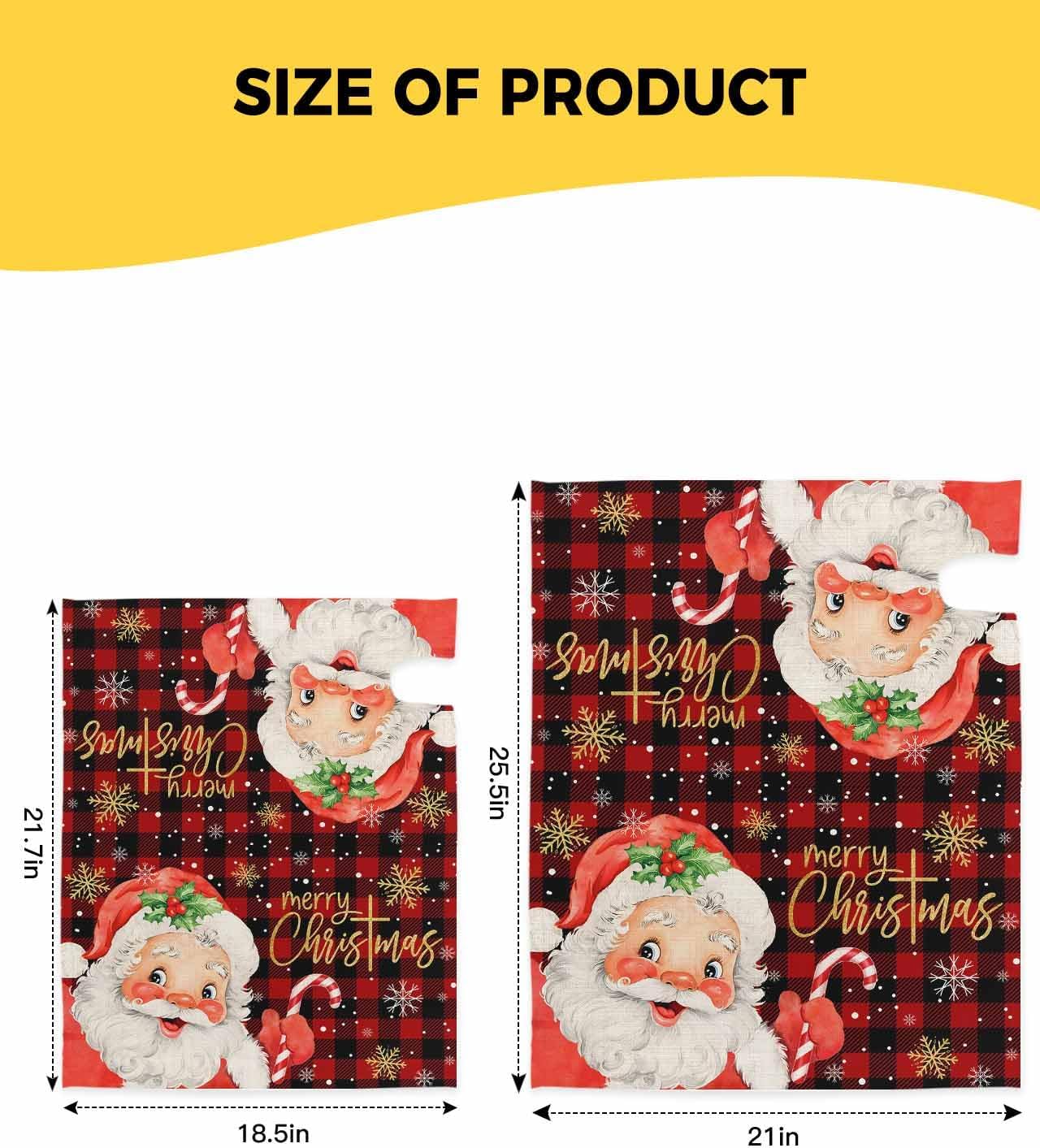 Christmas Santa Mailbox Covers Magnetic Standard Size, Decorative Post Letter Numbers Box Wrap Decoration Covers Small Accessories for Garden Yard Outdoor Décor, Winter Snowflake Farmhouse Red Plaid