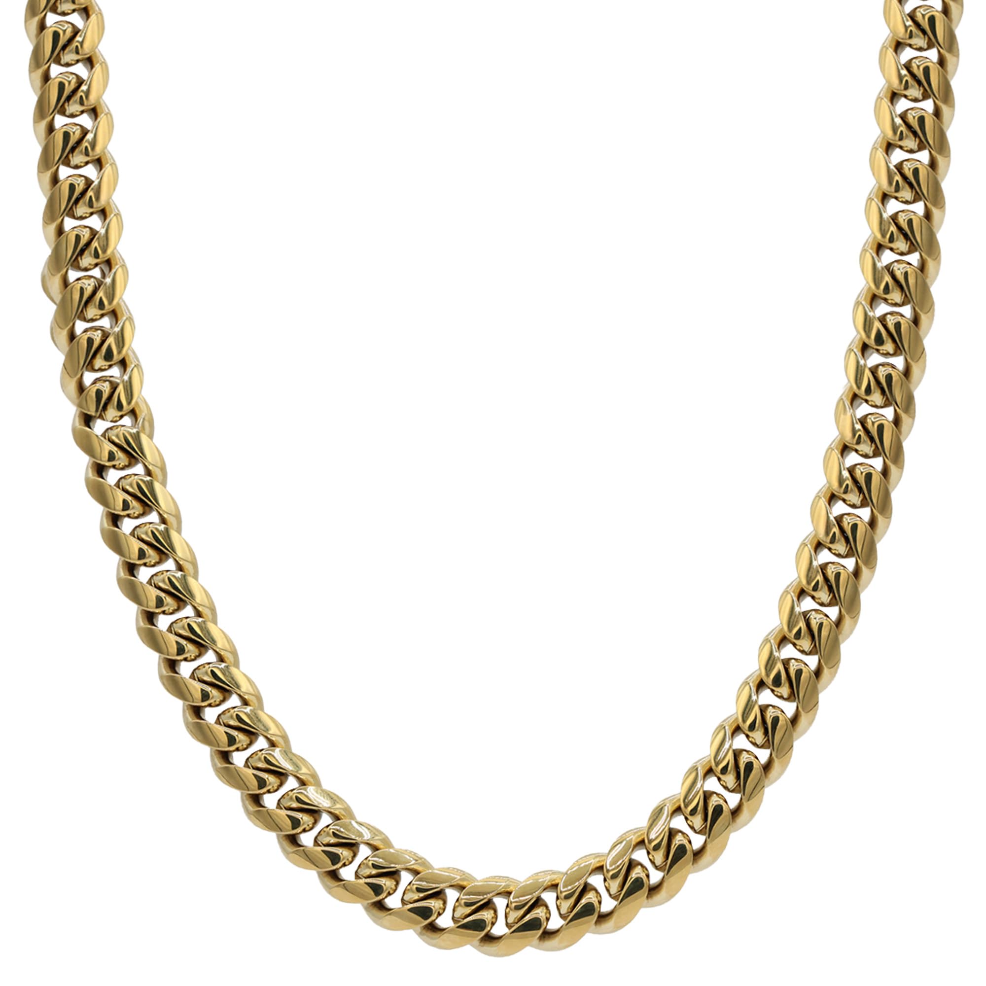 GLD Cuban Link Chain for Men and Women - Gold-Plated Miami Cuban Chain with Premium Storage Travel Pouch - Snatch-Proof Clasp, Sweat-Proof and