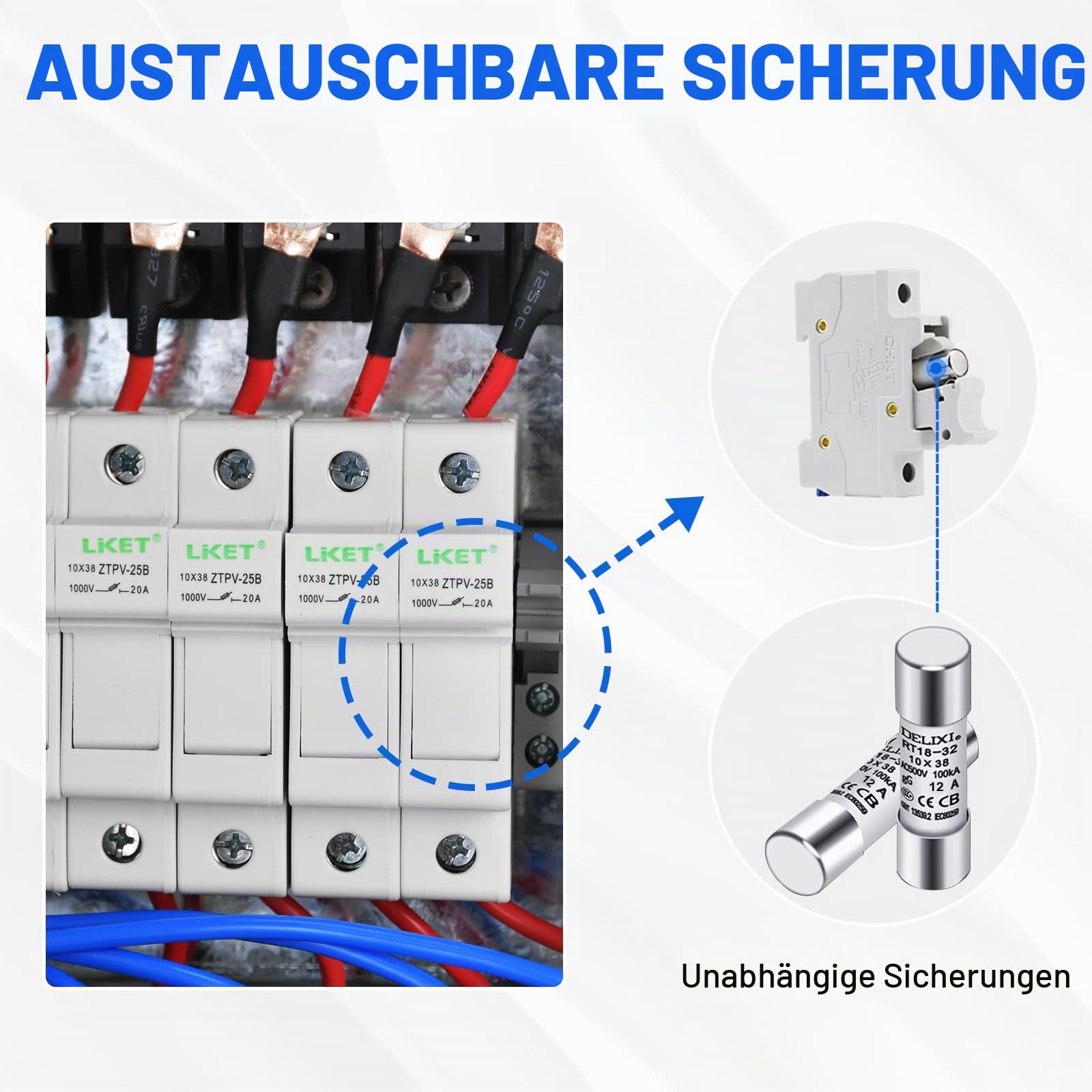 ECO-WORTHY 6-Saitige PV-Kombinationsbox & 63 A Leitungsschutzschalter für Solarpanel-Gitter und Netzunabhängiges Solarstromsystem