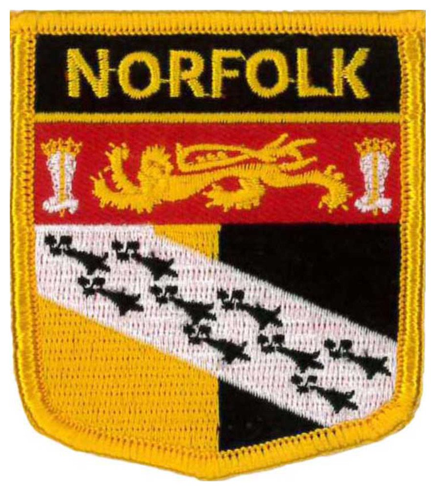 Klicnow Various Norfolk (Shield) Embroidered Patch 6Cm X 7Cm (2 1/2" X 2 3/4")