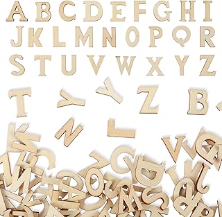 100pcs Small Wooden Letters 0.6inch Mini Wood Letters Unfinished Wooden Letter for Crafts Alphabet A-Z for Arts DIY Project Craft Home Decorations