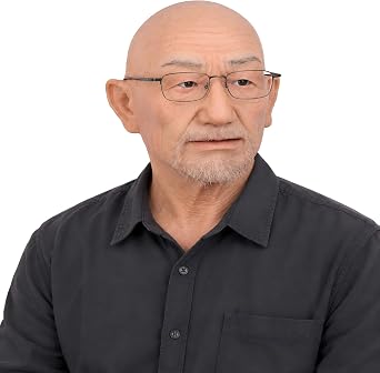 Realistic Silicone Old Man Mask, Full Face Halloween Costume