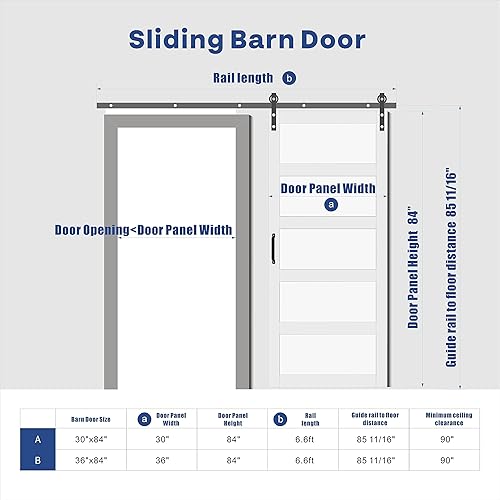 Miniatura 4 de Puerta corrediza de vidrio de 30 x 84 pulgadas, losas resistentes para puerta de granero, requiere montaje, puertas de granero para el hogar, 5