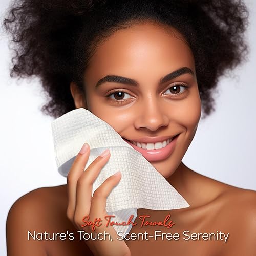 Miniatura 2 de Toallas faciales desechables sin olor de primera calidad, 60 unidades, toalla facial biodegradable para secar la cara, paños desechables para la