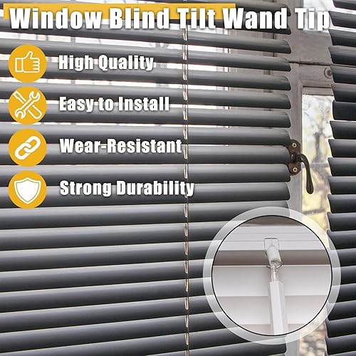 Miniatura 5 de 12 puntas de varilla inclinable de hardware, piezas de repuesto de persianas verticales para ventanas interiores de reparación transparente