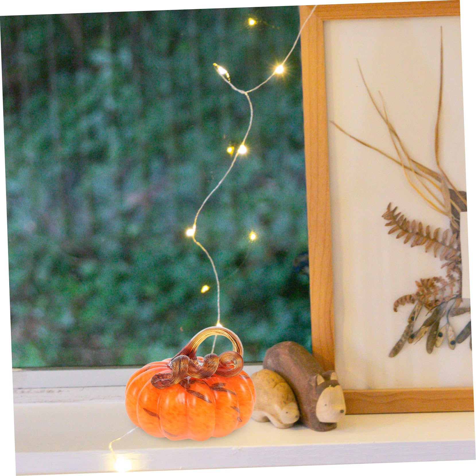 IMIKEYA Künstliches Halloween-kürbis- Mundgeblasene Kürbisstatue Aus Glas Miniatur-kürbisfigur für Den Herbsttisch Erntedankfest und Halloween-partyzubehör