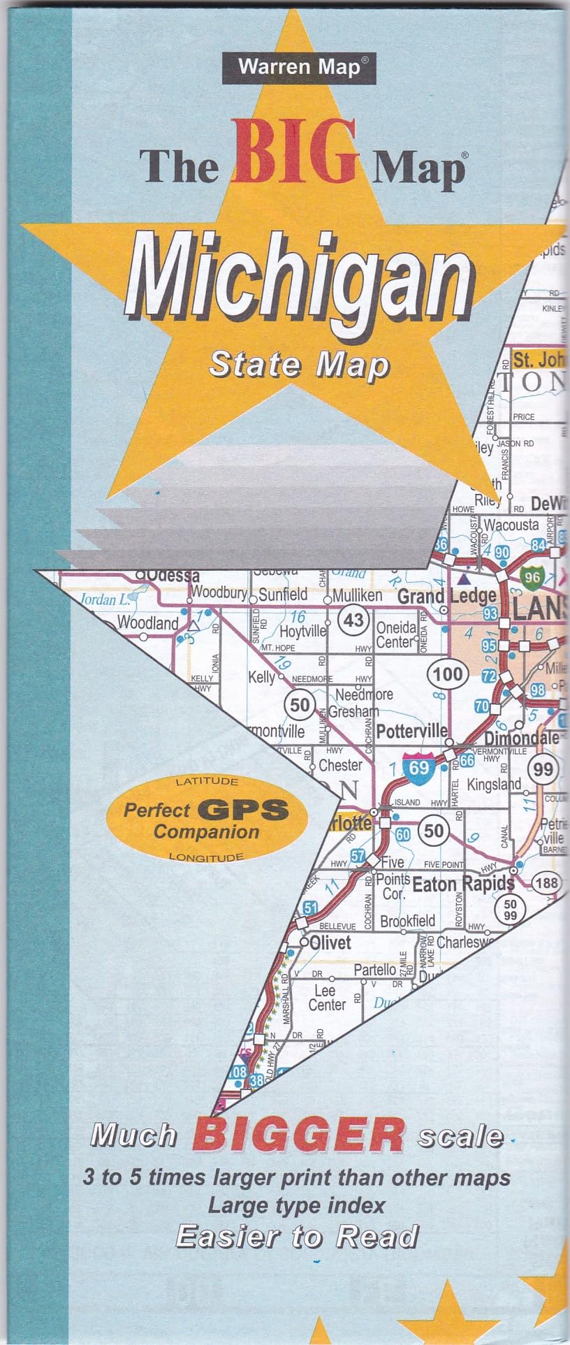 Amazon.com : Michigan Big Map State Road Map : Office Products