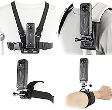PellKing Accessories Kit for Insta360 X5, Chest Mount Head Strap Backpack Strap Clip Wrist Strap, 360°Rotating Adapter + Quick Release Magnetic Mount for Insta360 One X5 Camera