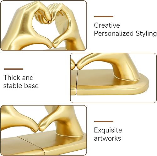 Miniatura 3 de MOYI Sujetalibros decorativos, manecillas de corazón, escritorio de oficina único, decoración del hogar, soporte para libros para sala de estar,