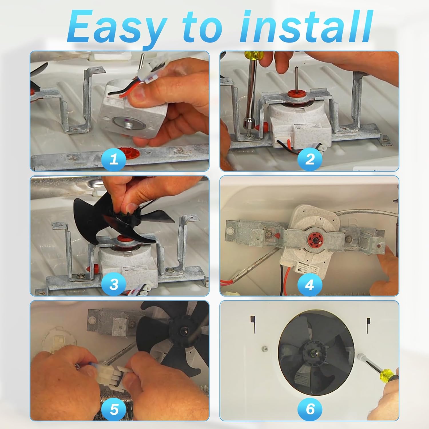 WR60X23584 WR02X12008 Evaporator Fan Motor Component Compatible with GE Refrigerator WR60X31522 WR60X28783 WR60X10046 WR60X10141 WR60X10346 PS10063450 WR60X10045 Replacepart