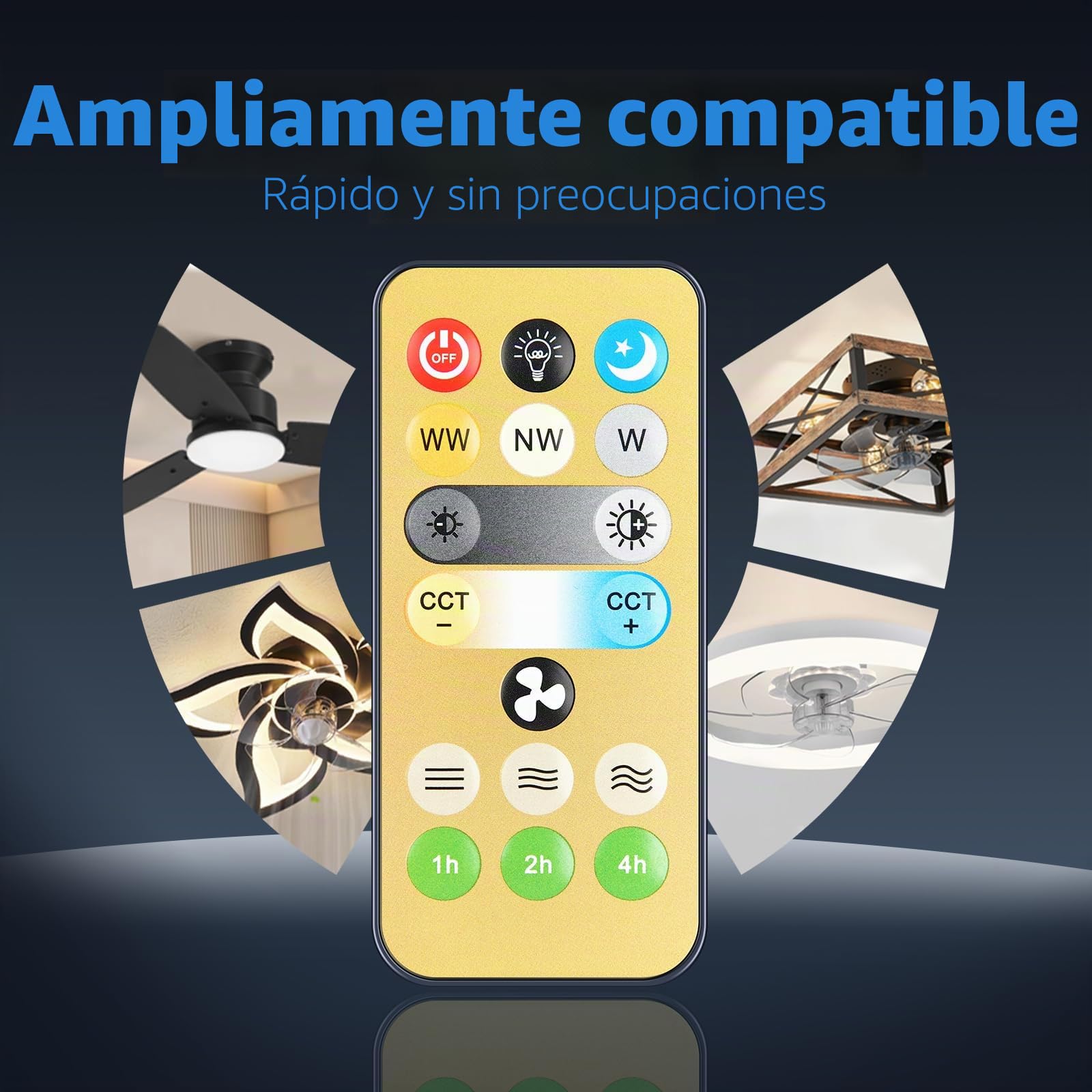Ventilador de techo universal con iluminación, juego de mando a distancia de repuesto para la mayoría de ventiladores de techo (por favor, asegúrate de que tu antiguo mando a distancia coincida
