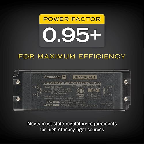 Miniatura 3 de Armacost Lighting 830240 Controlador LED de atenuación de 24 vatios, 12 voltios DC Universal Plus AC Dimmable fuentes de alimentación