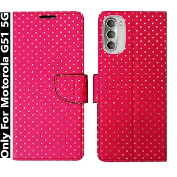 MyFlips Bindi Pink Flip Cover for Moto G51 5G