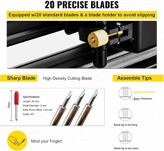 28 Inch Vinyl Plotter Sign Cutting Machine Software Signmaster Windows Compatible System 20 Blades LCD Black For Crafts